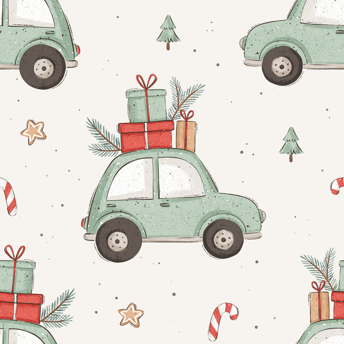 Car with Gifts - Rib Jersey