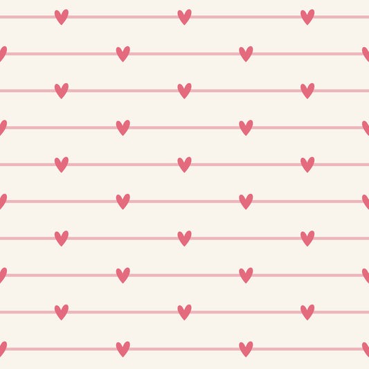 Hearts & Stripes pink - Rib Jersey