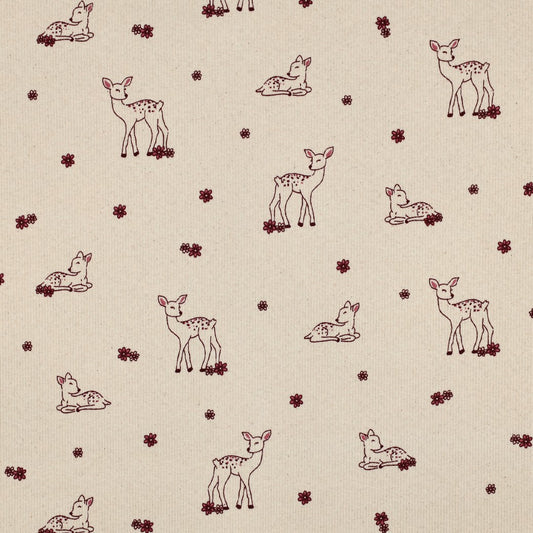Rehe & Blümchen natural - Rib Jersey - gots