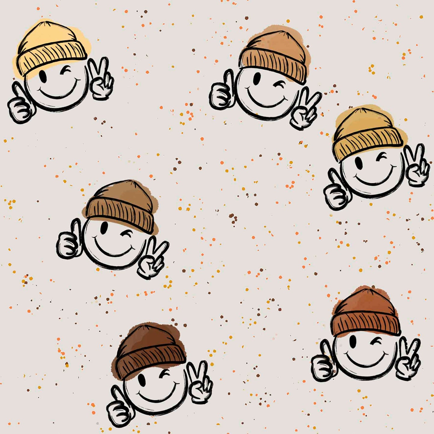 Winter Smiley beige - French Terry