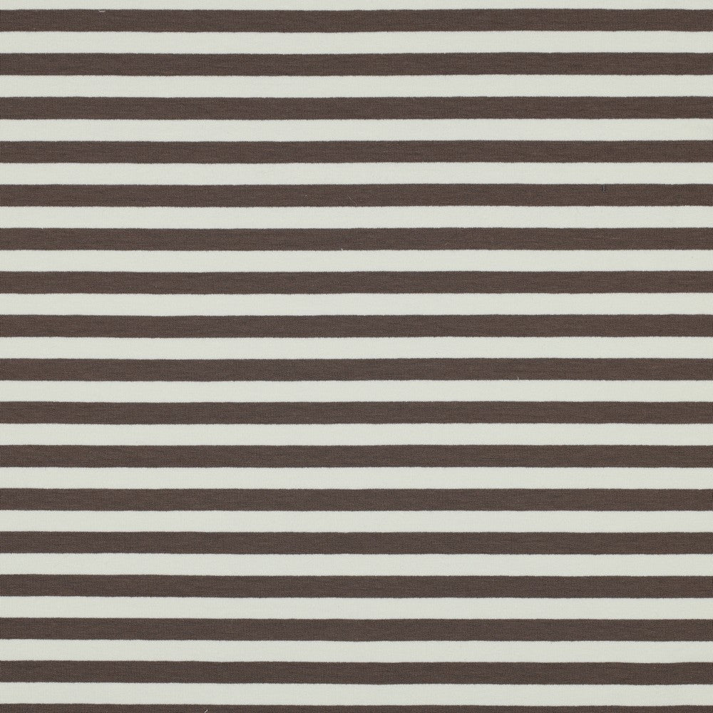 French Terry gestreift taupe