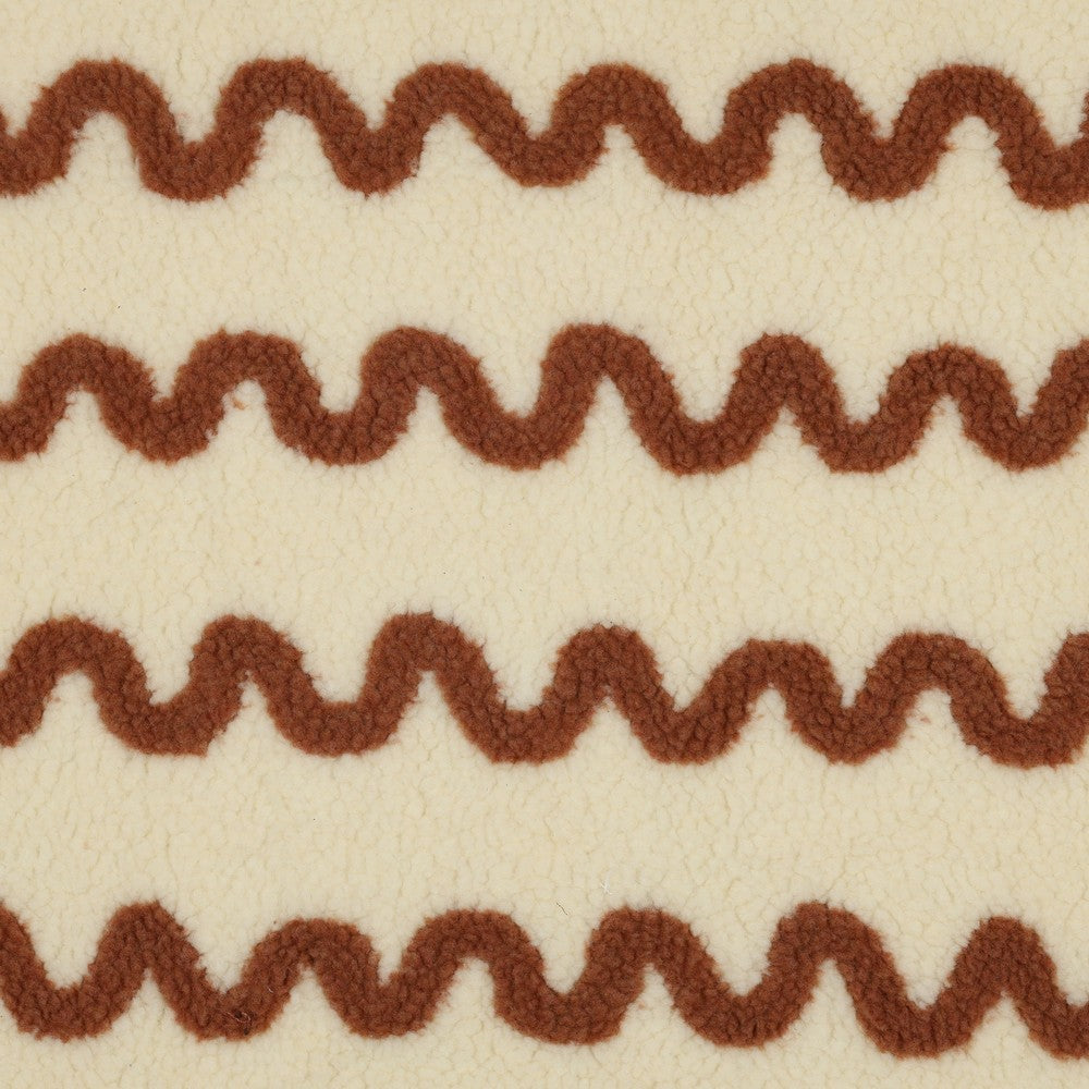 Teddy Baumwollstoff waves natur/caramel