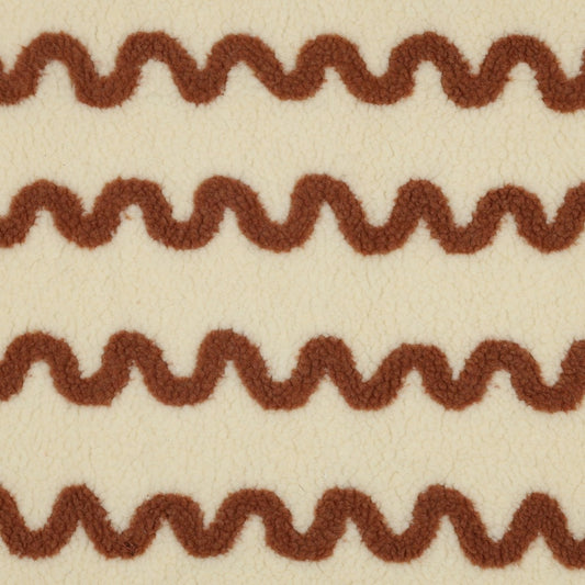 Teddy Baumwollstoff waves natur/caramel