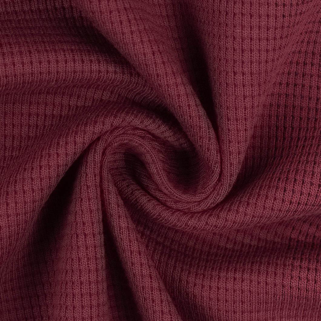 Waffelstrick Jersey bordeaux