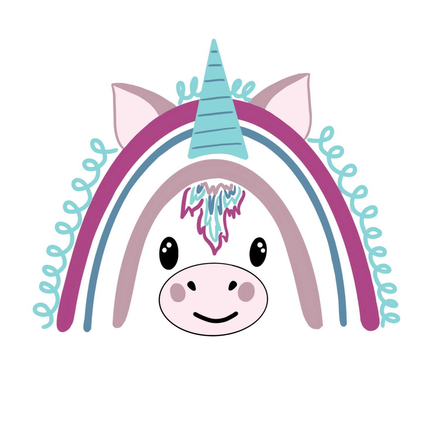 Einhorn Regenbogen Bügelbild groß