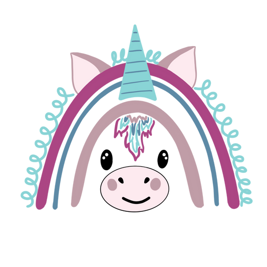 Einhorn Regenbogen Bügelbild groß
