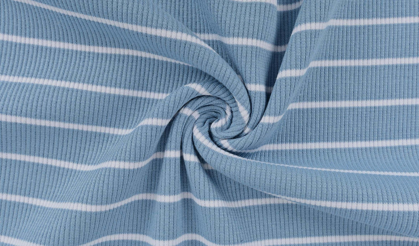 Rib Jersey dünn gestreift jeansblau