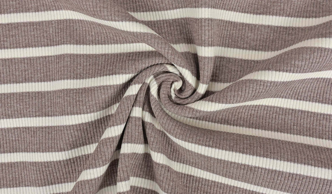 Rib Jersey breit gestreift braun