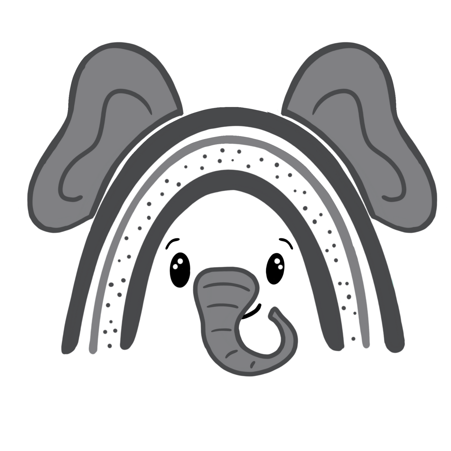 Elefant Regenbogen Bügelbild groß