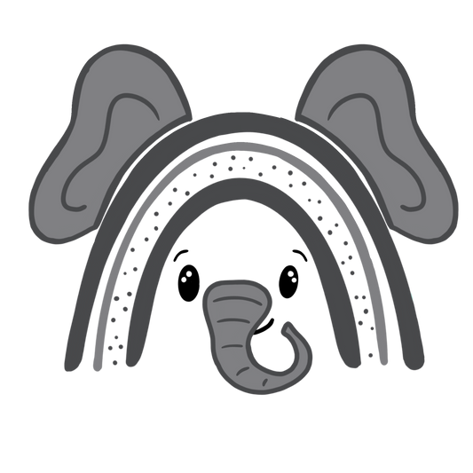 Elefant Regenbogen Bügelbild groß