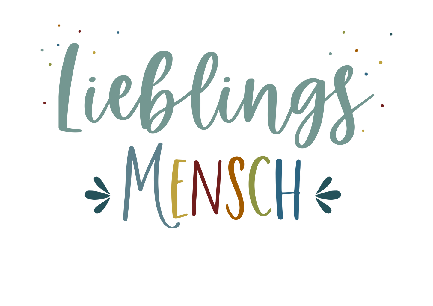 Lieblingsmensch Bügelbild groß bunt