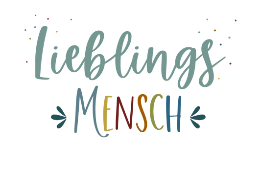 Lieblingsmensch Bügelbild groß bunt