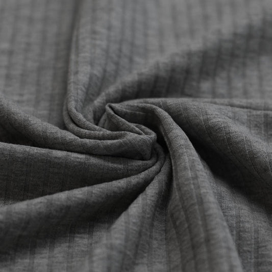 Breit Rib Jersey dunkelgrau meliert