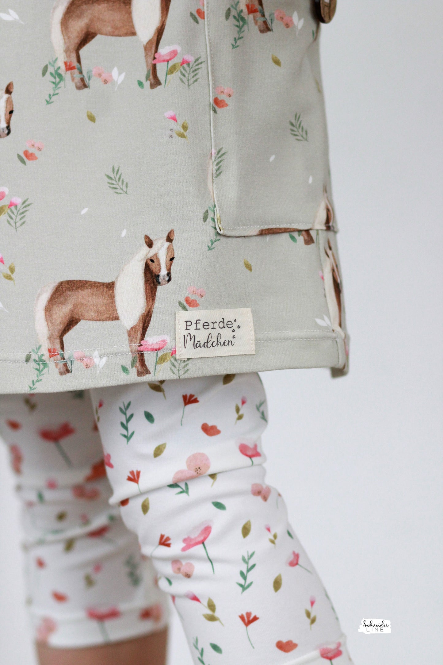 Pferde Mädchen Baumwoll Label