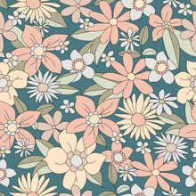 Lade das Bild in den Galerie-Viewer, Retro Blumen petrol
