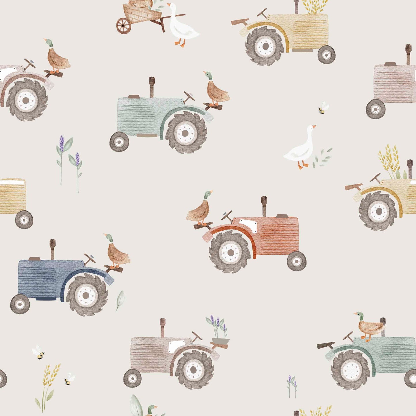 Colorful Tractors cream Jersey