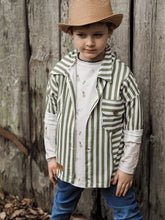 Lade das Bild in den Galerie-Viewer, Stripes cream/olive Jersey
