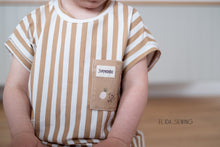 Lade das Bild in den Galerie-Viewer, Stripes cream/tan Jersey
