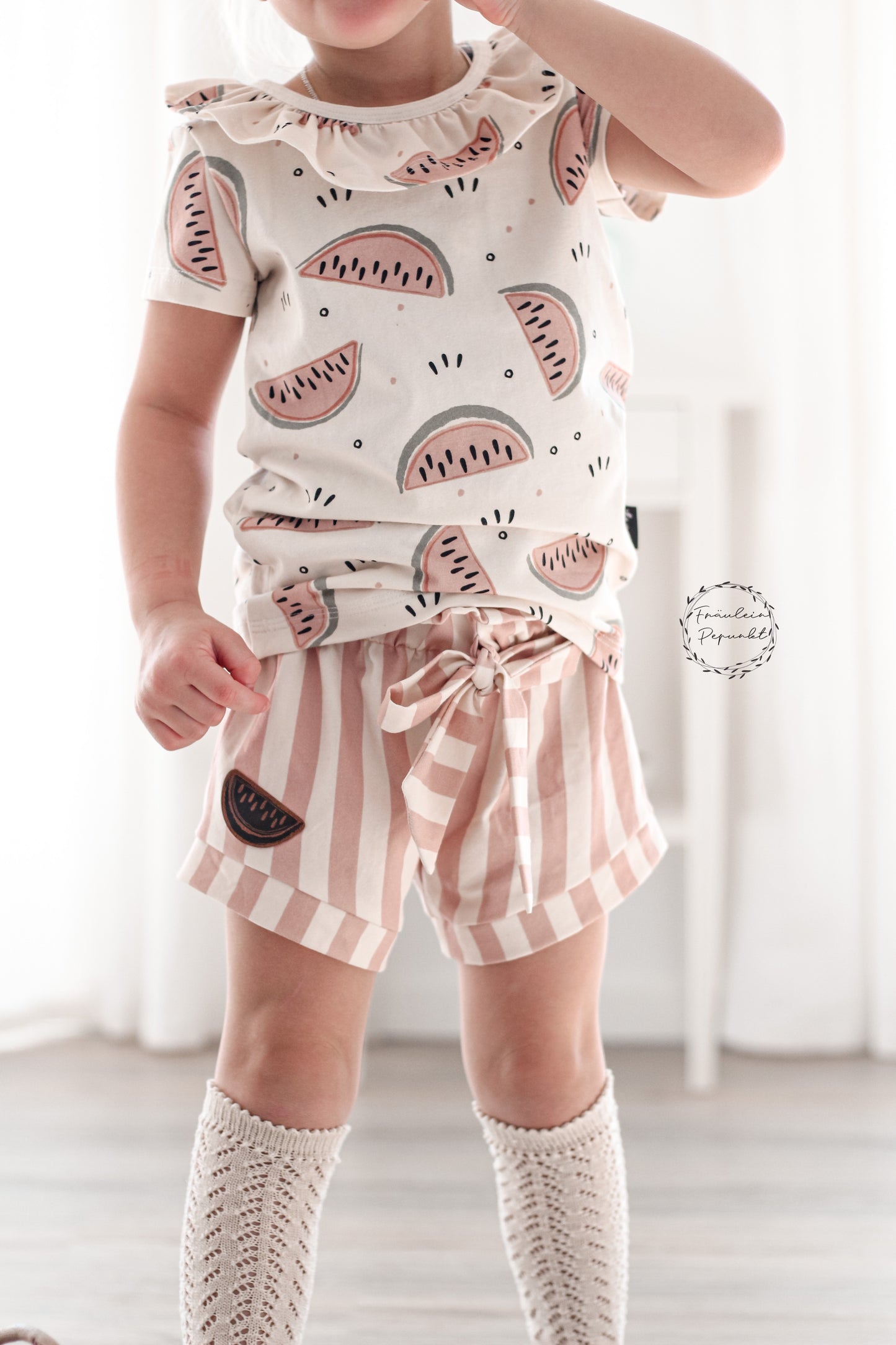 Stripes cream/dusty pink Jersey