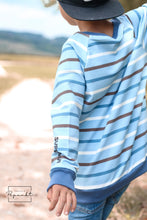 Load image into Gallery viewer, Stripes blue/cream/brown monstertruck
