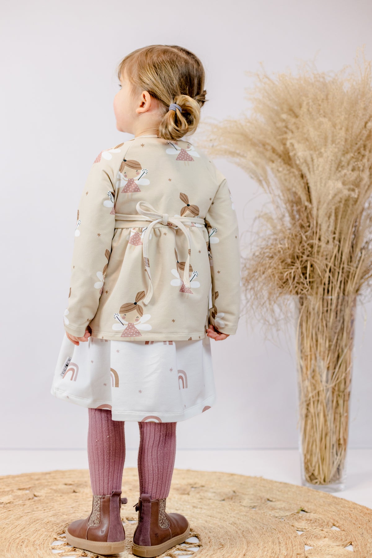 Fairy beige with brown Stars - French Terry
