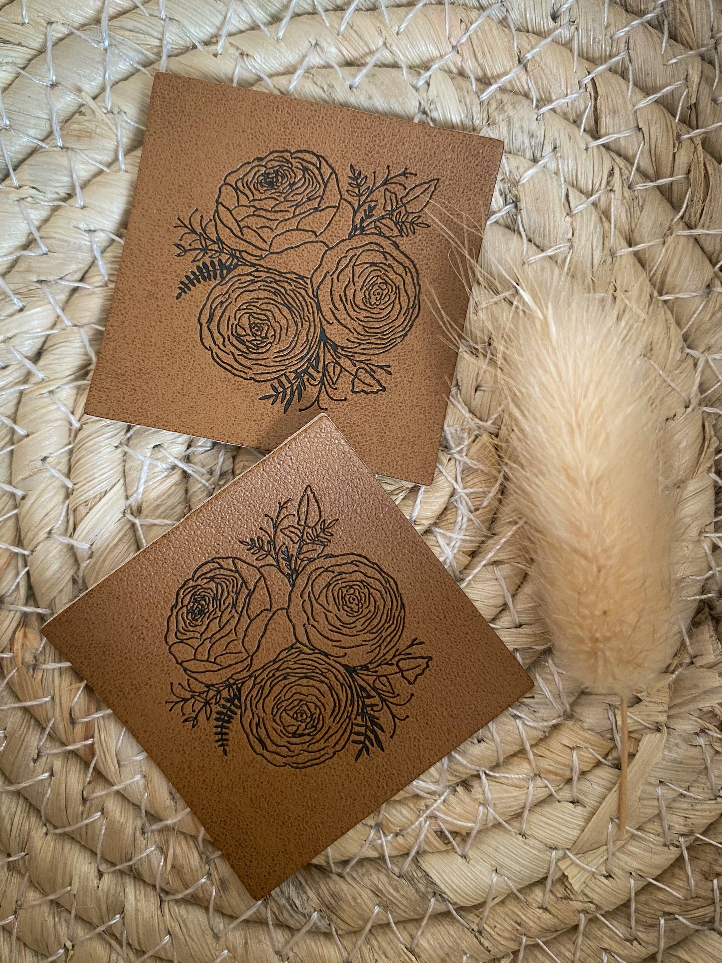 Blumen Strauß - Kunstleder Label