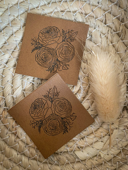 Blumen Strauß - Kunstleder Label