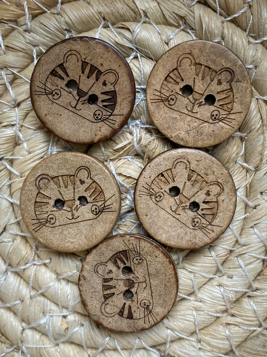 Knopf Tigerkopf