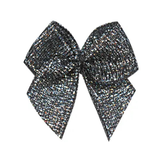 kleine Schleife - schwarz gold glitter