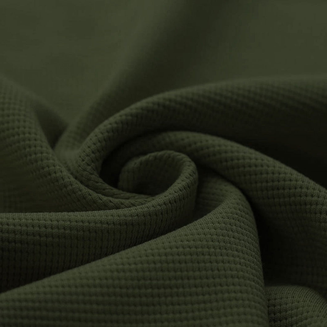 Waffelstrick Jersey dunkelgrün (khaki)