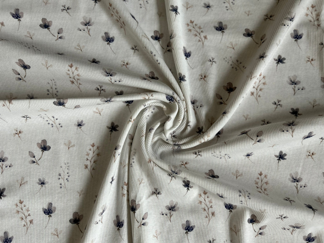 Spring flowers beige - Rib Jersey