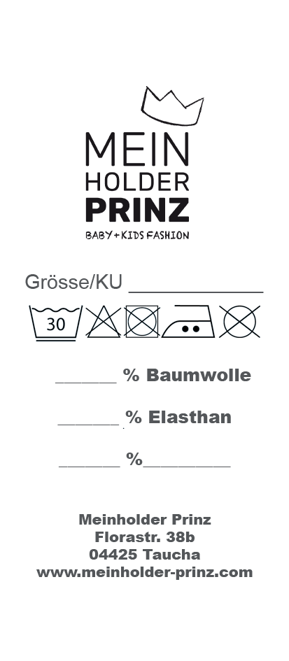 Textiletikett personalisiert weiß