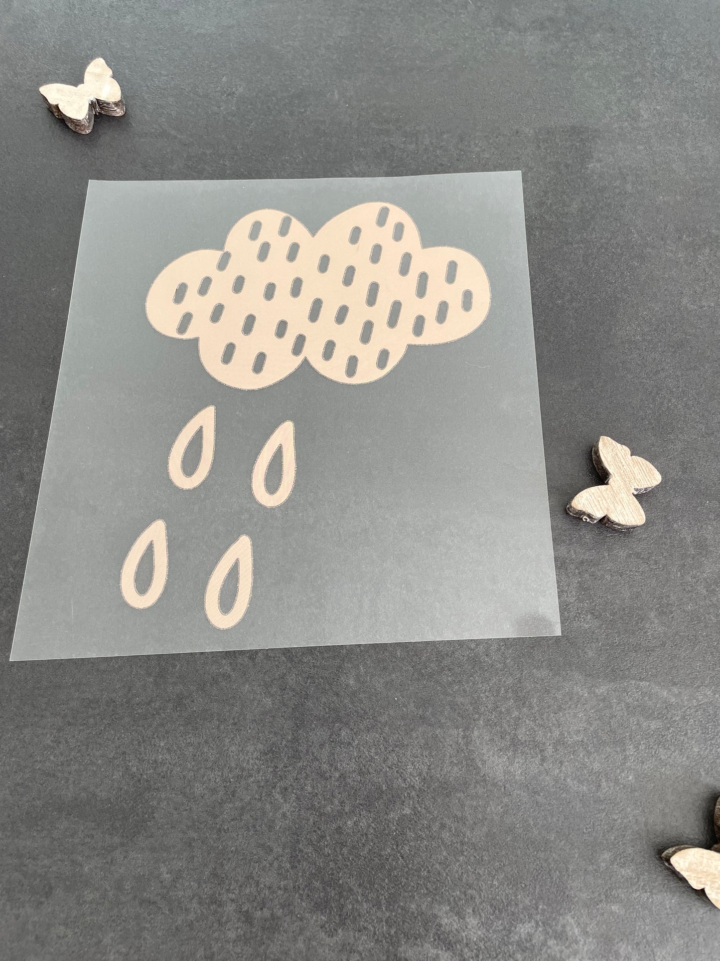 Wolke beige Bügelbild groß