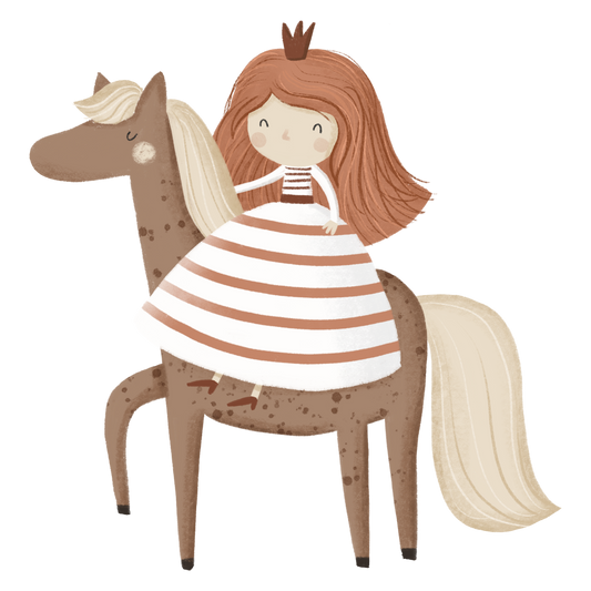 Prinzessin auf dem Pferd Bügelbild klein