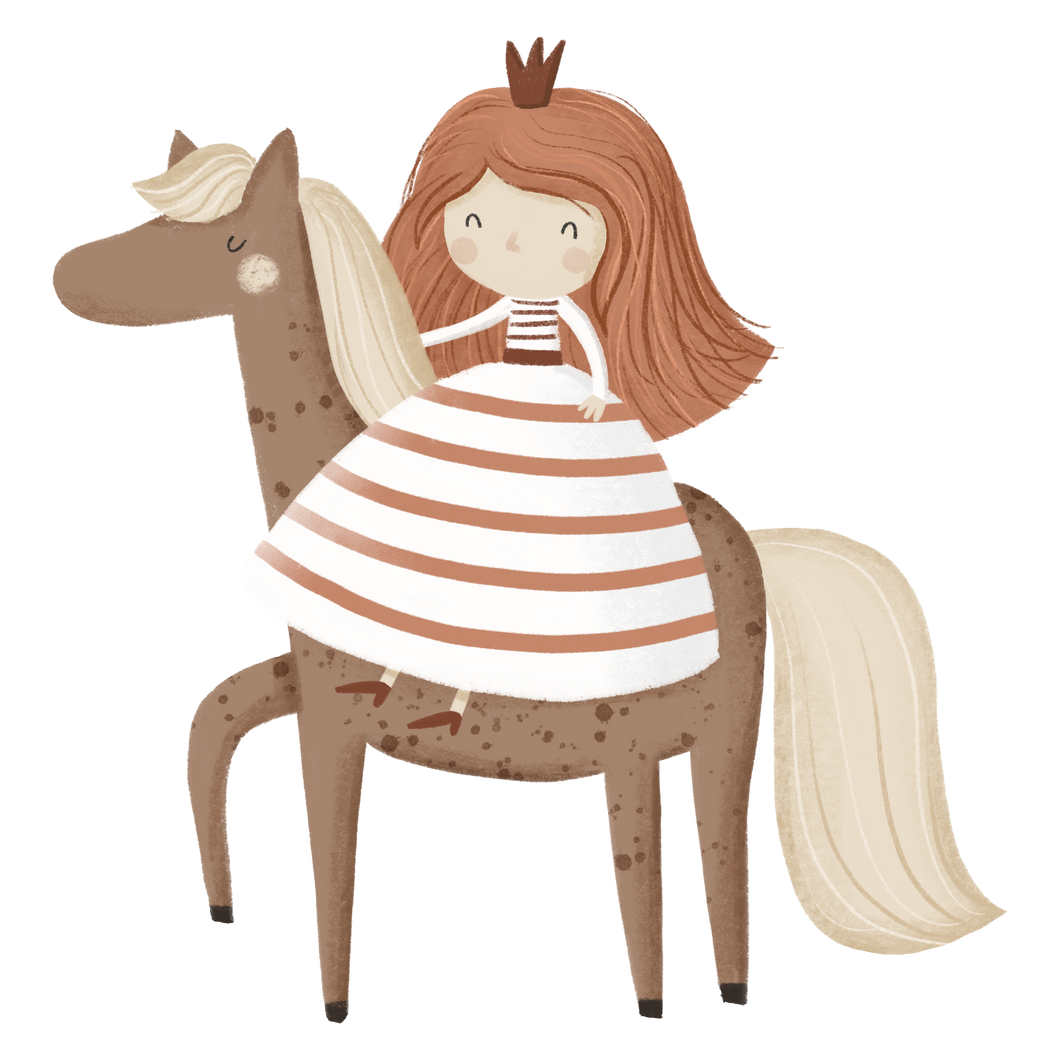 Prinzessin auf dem Pferd Bügelbild klein