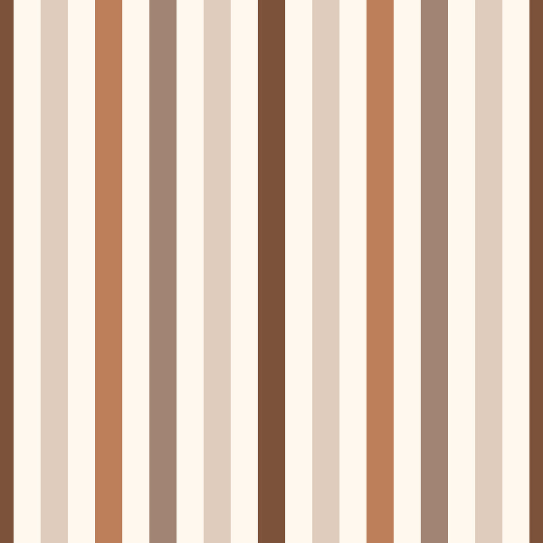 Stripes mix cream/brown Jersey
