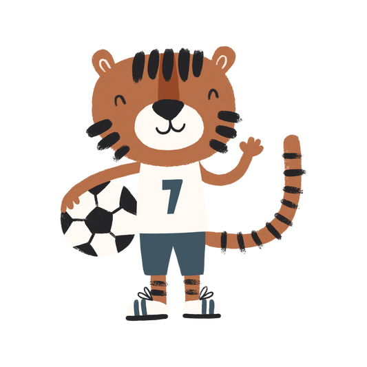 Fußball Tiger Bügelbild klein